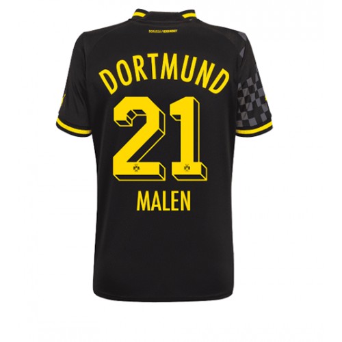 Dres Borussia Dortmund Donyell Malen #21 Gostujuci za Žensko 2022-23 Kratak Rukav